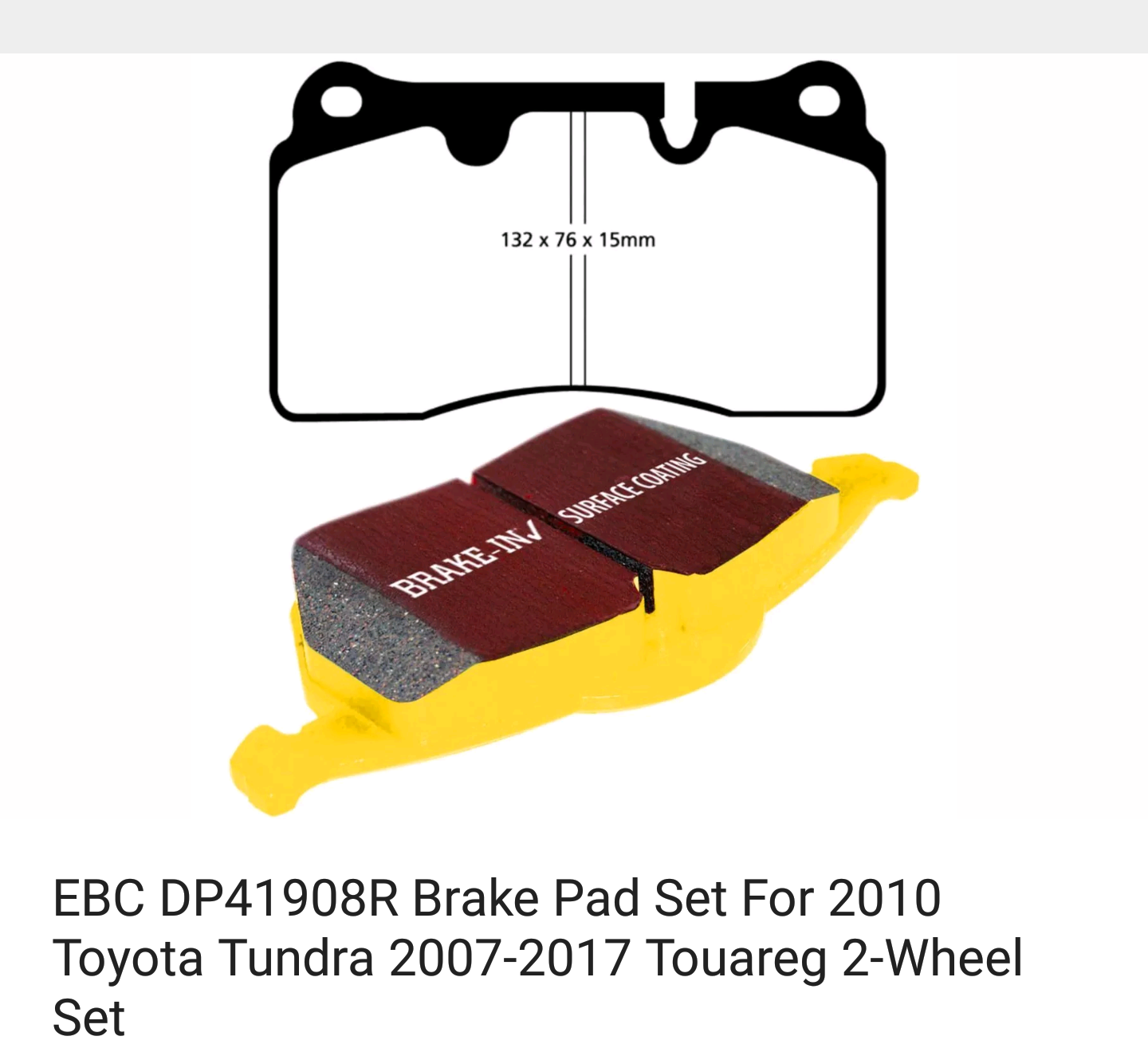 20190117_133123.png : 7P5 투아렉 EBC BRAKE PAD 판매합니다. 젠쿱 브렘보에 사용가능합니다.. Yellow Stuff